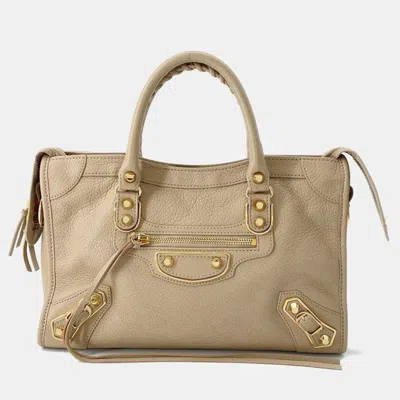 Pre-owned Balenciaga Beige Leather Classic City Top Handle Bag