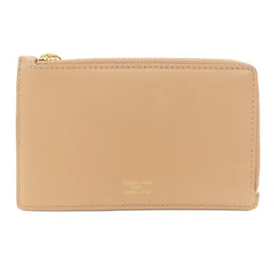 Pre-owned Balenciaga Beige Leather Coin Purse/coin Case () In Sand