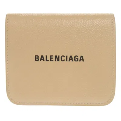 Pre-owned Balenciaga Beige Leather Wallet (bi-fold) () In Sand