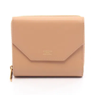 Pre-owned Balenciaga Beige Leather Wallet (tri-fold) ()