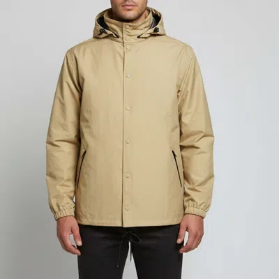Pre-owned Balenciaga Beige Logo Print Nylon Oversized Windbreaker Jacket S In Sand