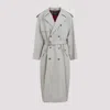 Balenciaga Double-breasted Belted Trench Coat In Beige