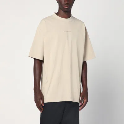 Balenciaga Beige New  Back Medium Fit T-shirt In Neutral