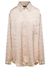 Balenciaga Beige Shirt With Logo Pattern In Viscose Woman In Beige