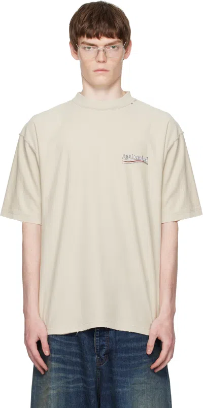 Balenciaga Inside Out Political Campaign T-shirt In Beige