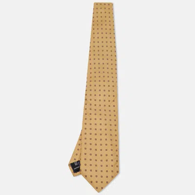 Pre-owned Balenciaga Beige Square Pattern Silk Tie In Sand