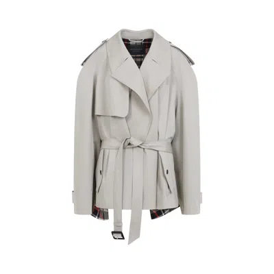 Balenciaga Beige Twill Oversize Trench Coat