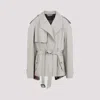 Balenciaga Cropped Trench Coat In Gray
