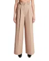 Balenciaga High Waist Pants Wide Leg Belt Loops In Neutral