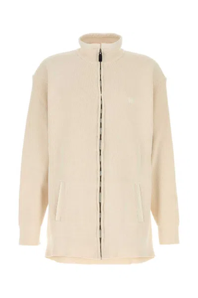 Balenciaga Beige Zip-up Sweater In Yellow