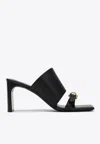 Balenciaga Black Leather Bel Air Sandals In Black