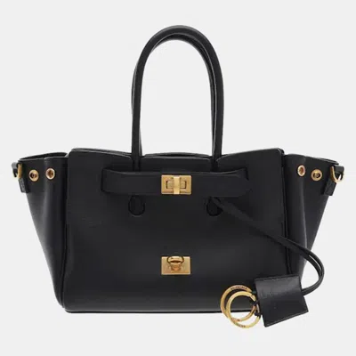 Pre-owned Balenciaga Bel Air Carry All Leather Tote Mini Black
