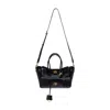 Balenciaga Black Leather Medium Carry All Bel Air Shopping Bag In Black