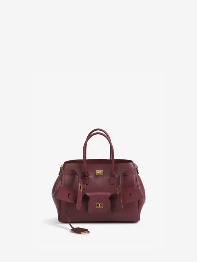 Balenciaga Bel Air Carry All S In Burgundy