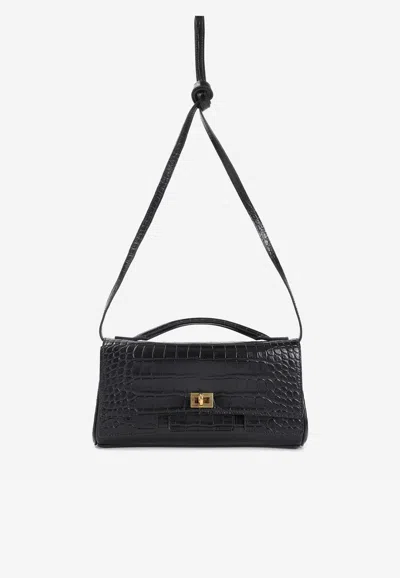 Balenciaga Bel Air Clutch On Strap Handbag In Black