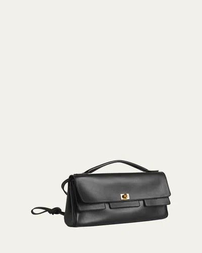Balenciaga Bel Air Flap Leather Shoulder Bag In Black