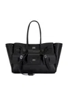 Balenciaga Carry All Bel Air Large Bag In Black Leather Women