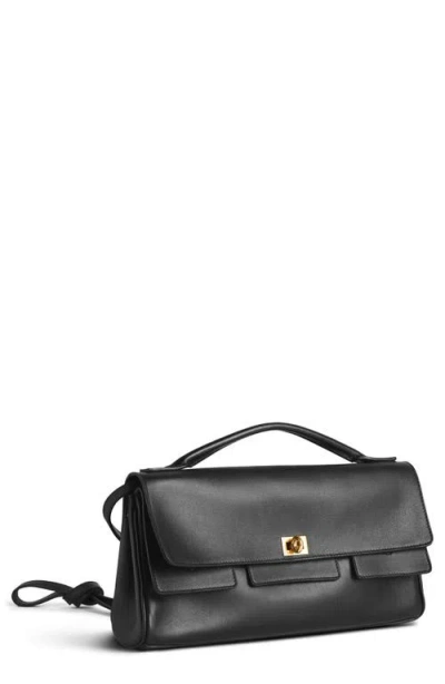 Balenciaga Bel Air Flap Leather Shoulder Bag In Black