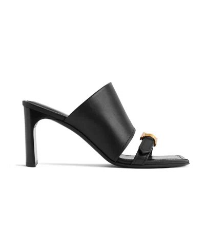 Balenciaga Bel Air Leather Sandals In Black