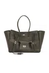 Balenciaga Medium Bel Air Carry All Leather Tote In Green