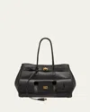 Balenciaga Bel Air Medium Flap Leather Tote Bag In 1000 Black