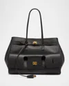 Balenciaga Bel Air Medium Flap Leather Tote Bag In Black