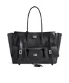 Balenciaga Medium Leather Bel Air Carry All Tote Bag In Black