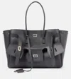 Balenciaga Medium Leather Bel Air Carry All Tote Bag In Grey