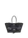 Balenciaga Black Leather Carry All Bel Air Backpack In Black