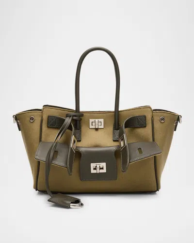 Balenciaga Bel Air Mini Canvas And Leather Tote Bag