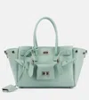 Balenciaga Mini Leather Bel Air Carry All Tote Bag In Green