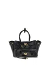 Balenciaga Crocodile-effect Top-handle Shoulder Bag In Black