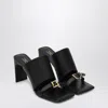 Balenciaga Black Leather Bel Air Sandals In Black