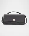 Balenciaga Bel Air Small Clutch On Strap In Gray