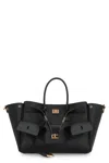 Balenciaga Women Black Leather Medium Carry All Bel Air Shopping Bag In Black