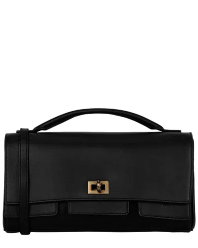 Balenciaga Bel Air Small Leather Clutch In Black
