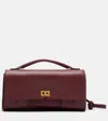 Balenciaga Bel Air Small Leather Clutch In Burgundy