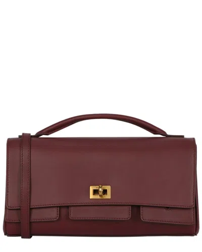 Balenciaga Bel Air Small Leather Clutch In Red