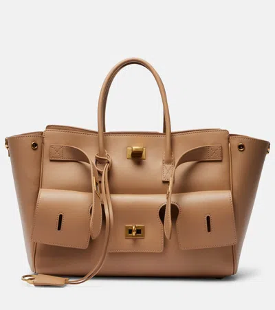 Balenciaga Bel Air Small Leather Tote Bag In Sand