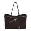 Balenciaga Dark Brown Bel Air Tote In Yellow