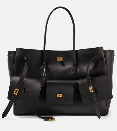 Balenciaga Bel Air Small Leather Tote Bag In Black