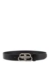 Balenciaga Bb Extra Large Black Calfskin Belt In Black