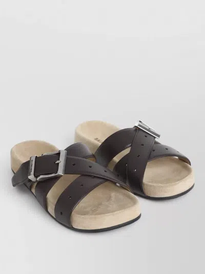 Balenciaga Belt Sandals Anatomical Toe Rubber Outsole In Black