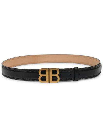 Balenciaga Belt With Logo Buckle In Black