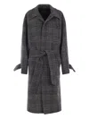 Balenciaga Vintage Checked Wool One Layer Raglan Coat Clothing In Brown