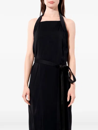 Balenciaga Belted Halterneck Maxi Dress In Black