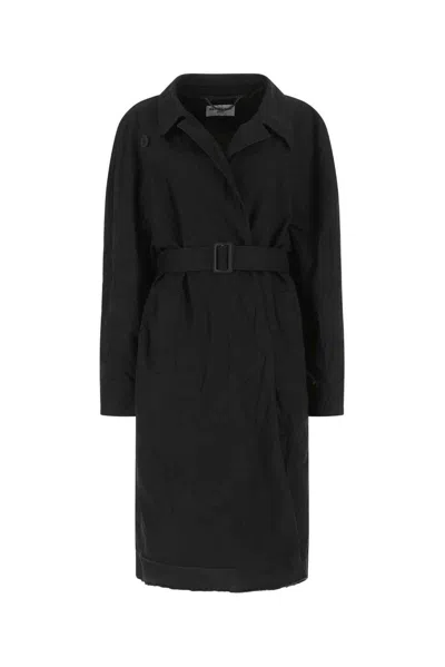 Balenciaga Unifit Trench Coat In Black