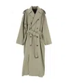 Balenciaga Belted Maxi Trench Coat In Nude