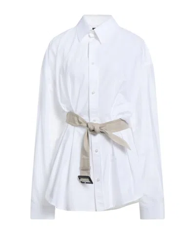 Balenciaga Belted Shirt In White