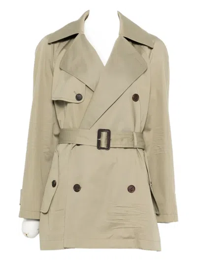 Balenciaga Belted Trench Coat In Neutral